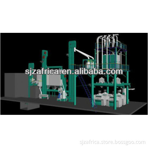 2 t/h high quality wheat flour milling machines with vibrating feeder system for the bread flour